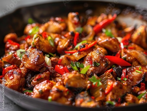 Tasty stir-fried chicken cooked with flavorful chili paste. A spicy and savory dish that's sure to excite your taste buds  ©  Photography Magic