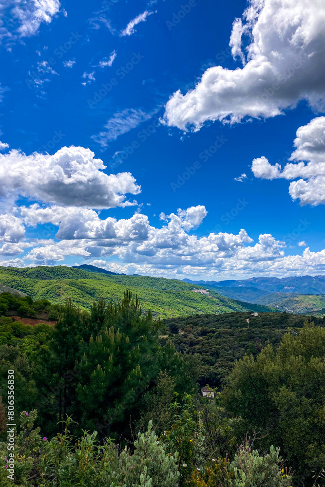 Wonderfull landscape of Genal valley in Sierra de las Nieves National Park, Andalusia, southern Spain
