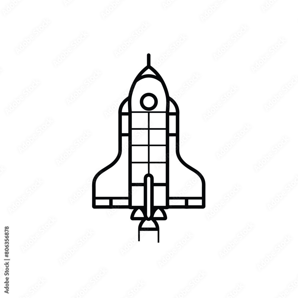 Space ship rocket launch simple minimalist icon design Space ship rocket launch simple minimalist icon design