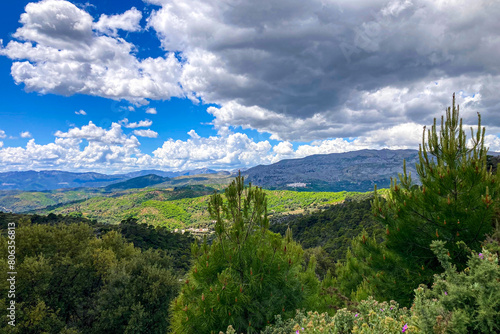 Wonderfull landscape of Genal valley in Sierra de las Nieves National Park, Andalusia, southern Spain