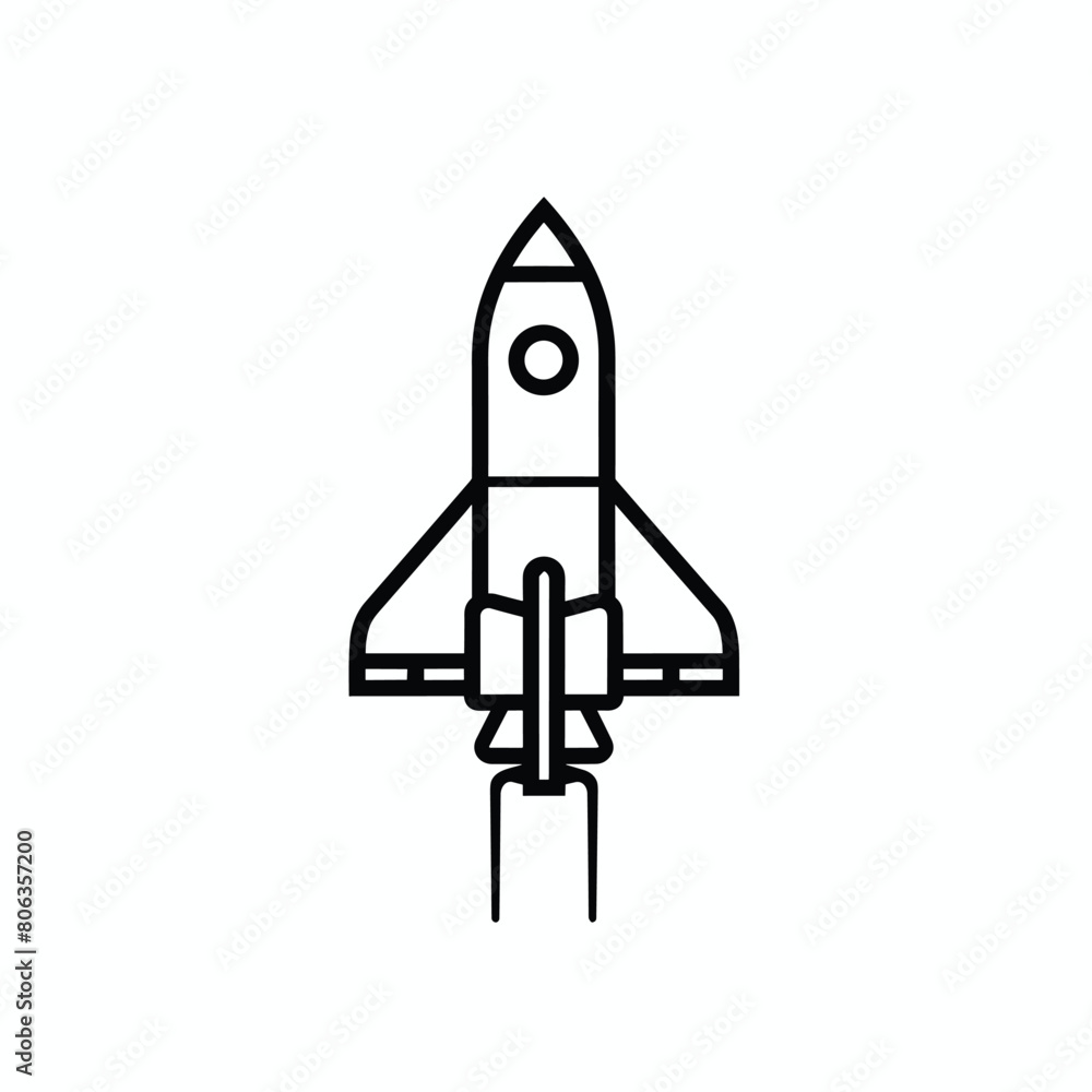 Space ship rocket launch simple minimalist icon design Space ship rocket launch simple minimalist icon design