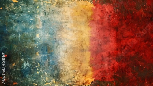 Abstract grunge background with blue, yellow, and red colors photo