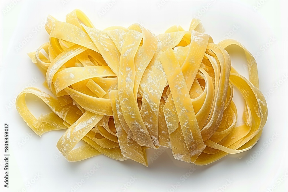 Fresh Fettuccine Pasta Isolated on White Background Fresh Fettuccine Pasta Isolated on White Background