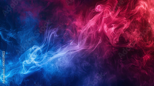 Abstract blue and red smoke background