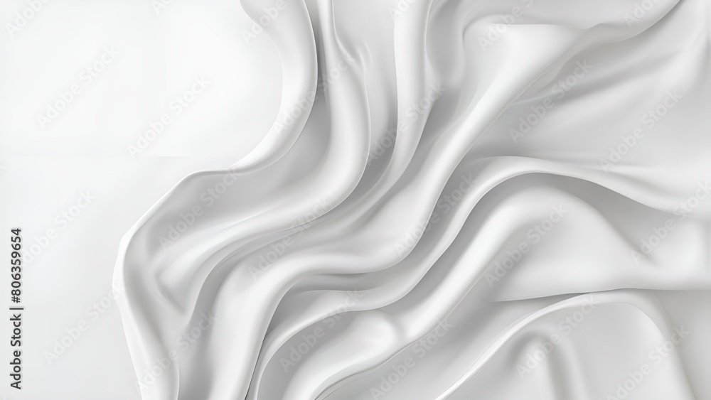 Fototapeta premium Soft and smooth white silk or satin fabric with elegant waves, suitable for use as a background for a wedding or other special event