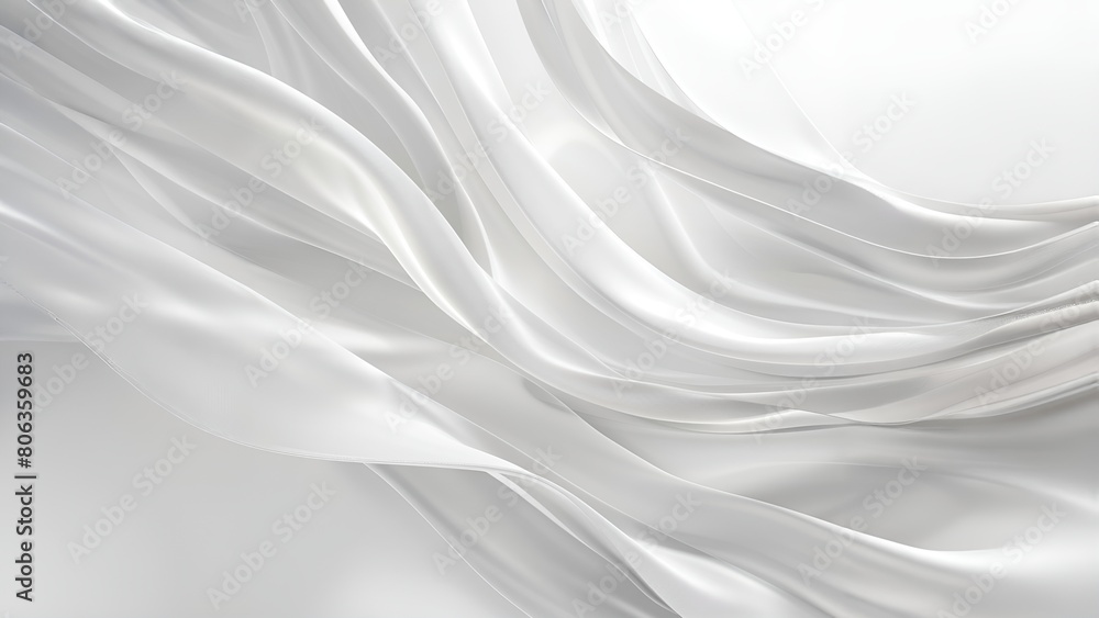 Fototapeta premium Soft and smooth white silk or satin fabric waves flowing in the air