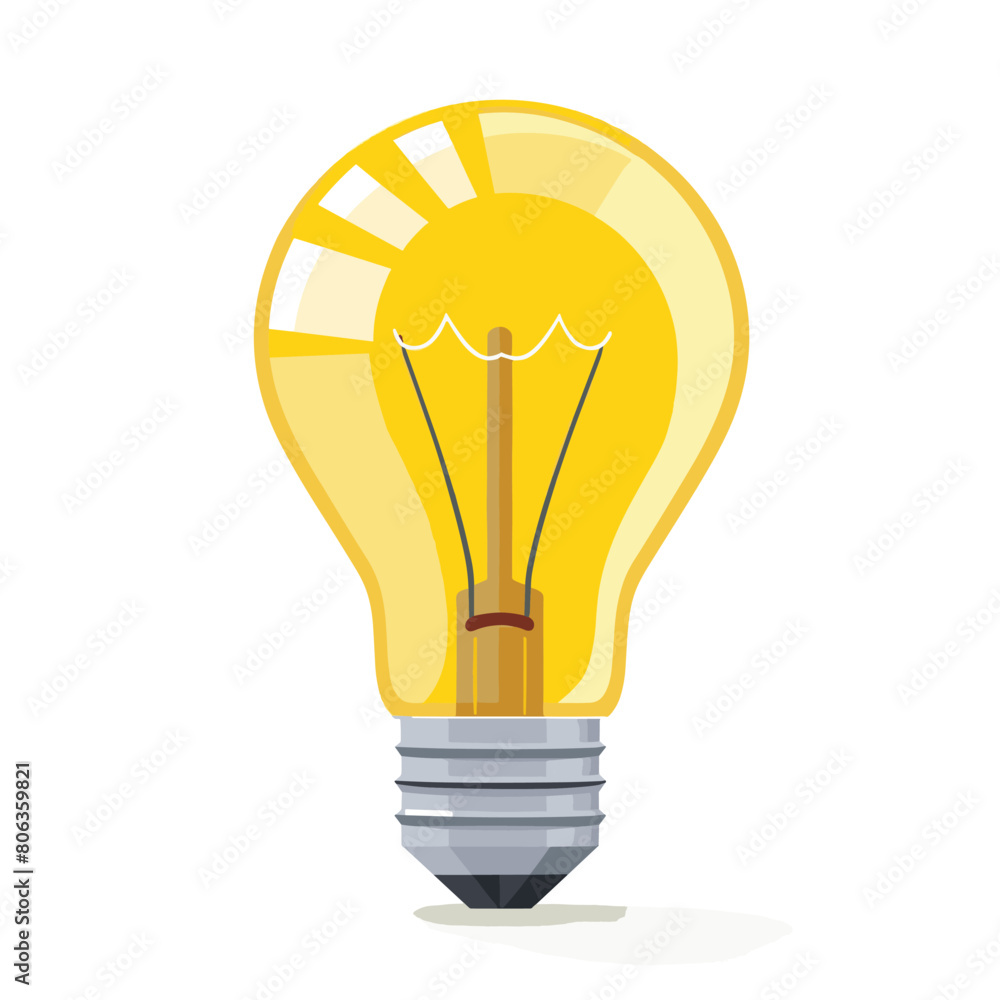 Illustration of a glowing light bulb on a plain white background. Illustration of a glowing light bulb on a plain white background.