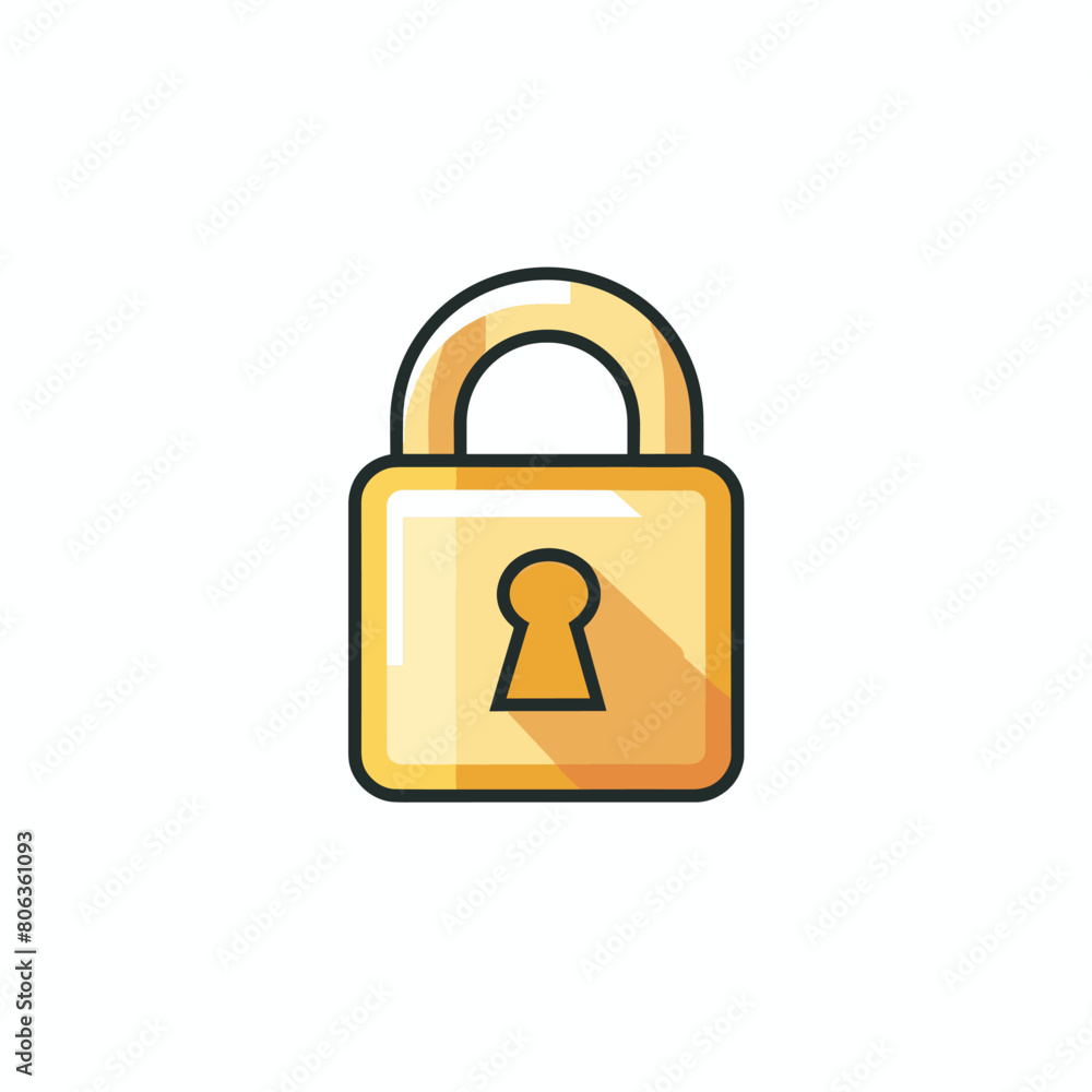 Illustration of a golden padlock with keyhole on a white background. Illustration of a golden padlock with keyhole on a white background.