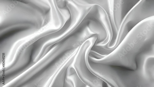 White silk fabric with gentle waves and smooth texture