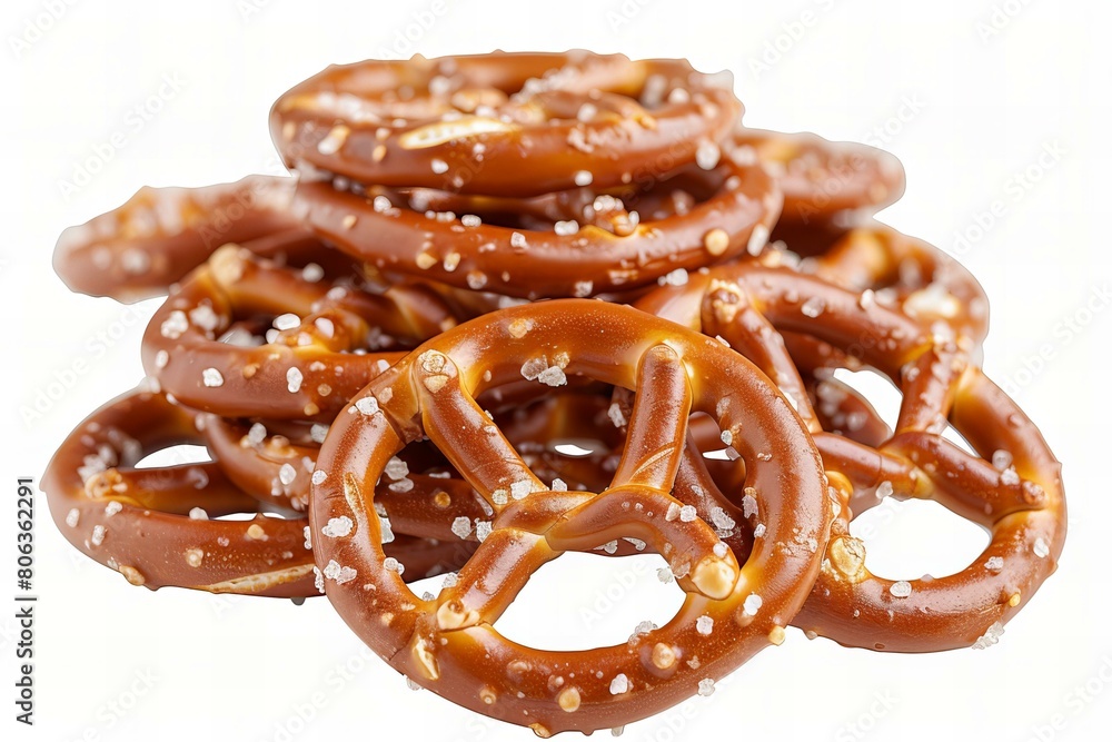 Close-Up of Salty Pretzels With Granular Toppings Close-Up of Salty Pretzels With Granular Toppings