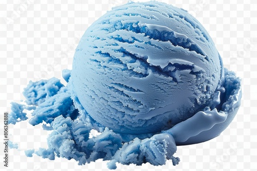 Blue Ice Cream Scoop On Transparent Background