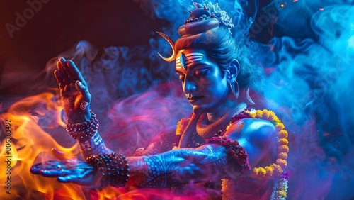 Misleading portrayal of Lord Shiva as an evil deity in Hinduism. Concept Misrepresentation in Religion, Misunderstood Deities, Religious Stereotypes, Cultural Misinterpretation, Hinduism Perspectives photo