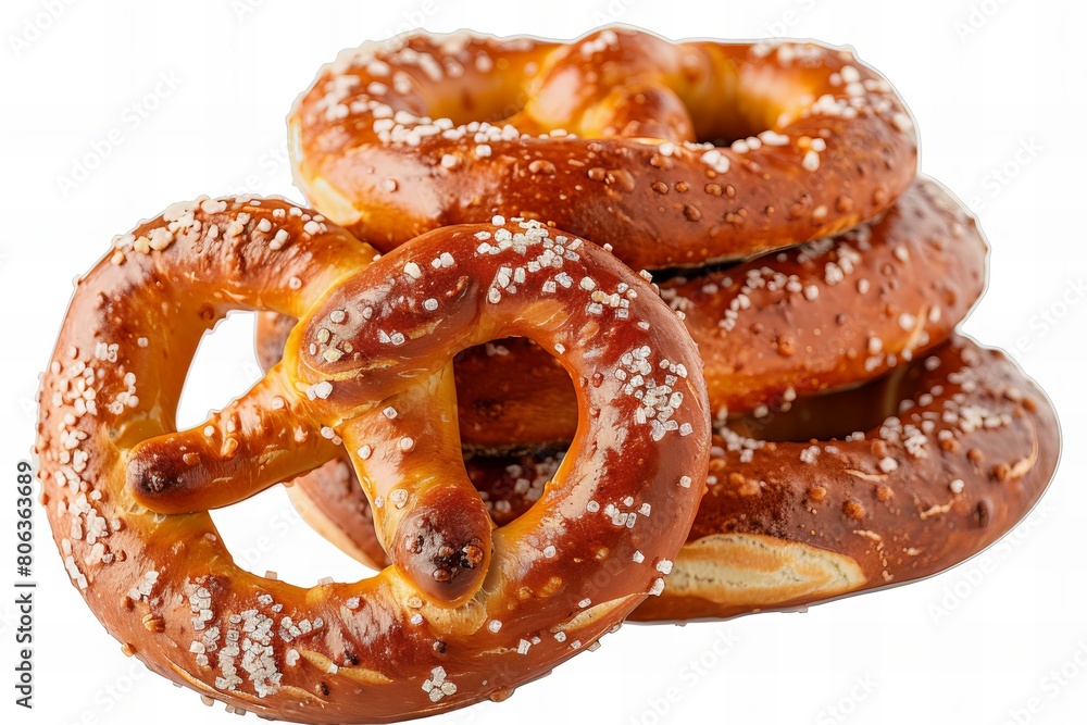 Delicious Freshly Baked Pretzels With Salt Crystals Delicious Freshly Baked Pretzels With Salt Crystals