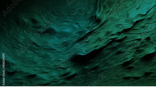 Dark emerald green background with wavy texture photo