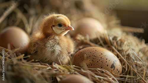 Chicken eggs are hatching chick