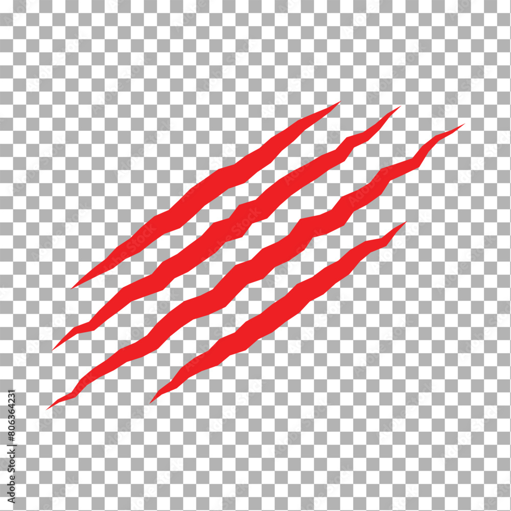 Obraz premium Animal Claw scratches icons set vector. Claws silhouette, claw marks