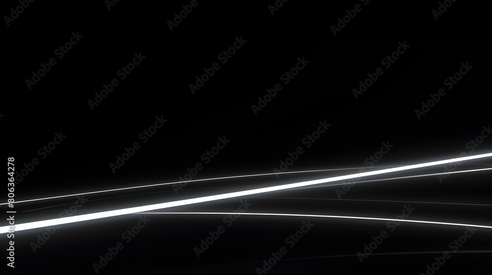 Fototapeta premium Glowing white Neon Lights in the Dark. Elegant Background with Copy Space