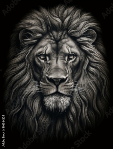 Realistic Graphite Lion Portrait