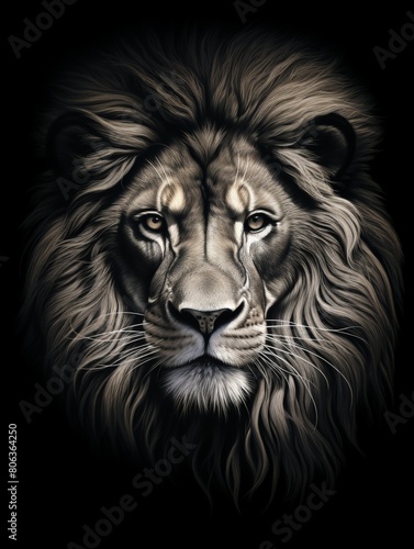 Graphite Pencil Rendering of a Lion s Head