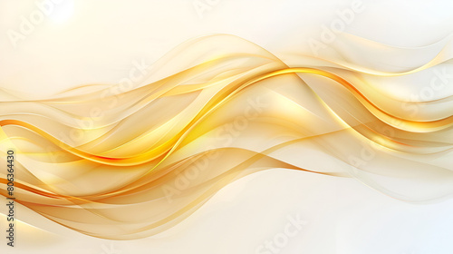 Gold and white abstract wave on white background
