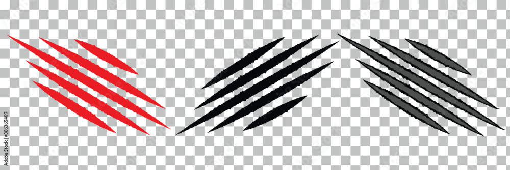 Obraz premium Animal Claw scratches icons set vector. 