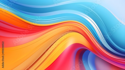 Abstract 3d colorful fluid luxury texture background. Fluid wave colors are yellow, pink, orange, blue, and violet. Acrylic fluid wave banner. photo