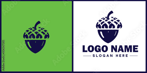 acorn icon Oak nut Acorn nut Acorn seed flat logo sign symbol editable vector
