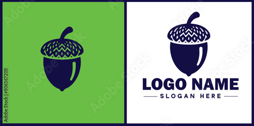 acorn icon Oak nut Acorn nut Acorn seed flat logo sign symbol editable vector