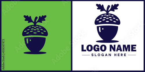 acorn icon Oak nut Acorn nut Acorn seed flat logo sign symbol editable vector