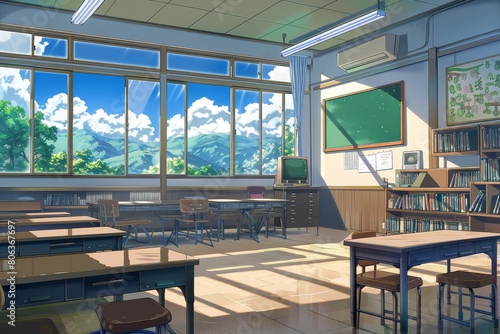 Classroom Anime Background © ditaja