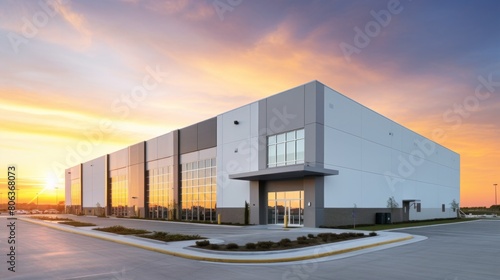modern exterior of an industrial building. commercial facility, modern R and D building © Nataliya