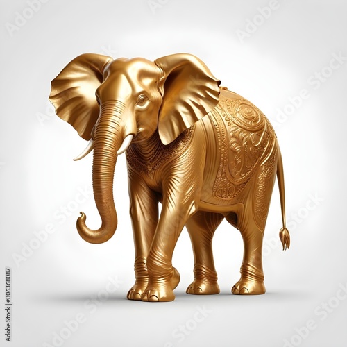 Amazing golden animals isolated on white background