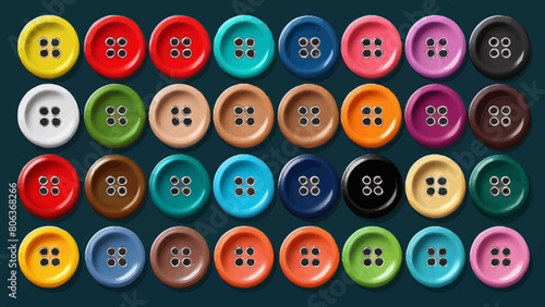 Colorful buttons on a dark blue background.