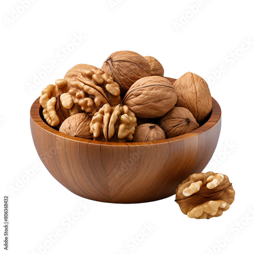walnuts in a wooden bowl