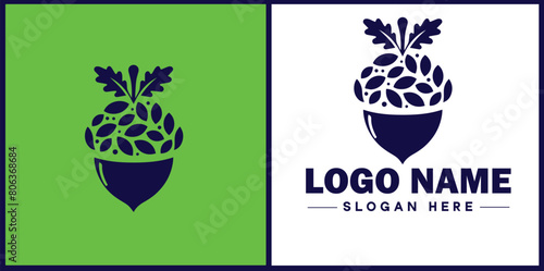 acorn icon Oak nut Acorn nut Acorn seed flat logo sign symbol editable vector