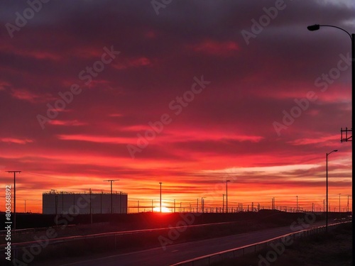 railway in sunset