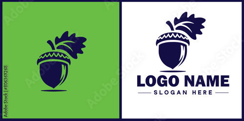acorn icon Oak nut Acorn nut Acorn seed flat logo sign symbol editable vector