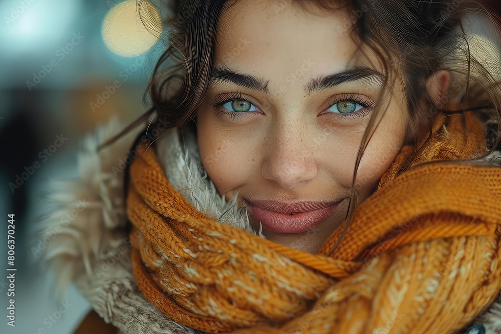 Enhance and upscale this image to 8K resolution. Make her eyes look more realistic, and give her a subtle smile. Enhance and upscale this image to 8K resolution. Make her eyes look more realistic, and give her a subtle smile.