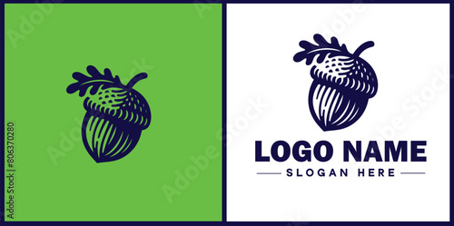 acorn icon Oak nut Acorn nut Acorn seed flat logo sign symbol editable vector