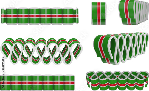 isolated ribbon candy 3d illustration. christmas sweet