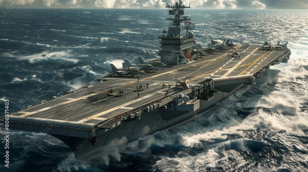 Island aircraft carrier, marine fords, , generated with ai Island aircraft carrier, marine fords, , generated with ai