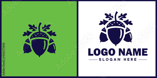 acorn icon Oak nut Acorn nut Acorn seed flat logo sign symbol editable vector