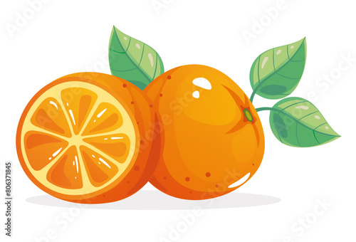 Orange slice fruit isolated concept. Vector flat graphic design element illustration