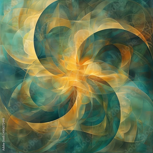 An abstract painting that is full of vibrant colors and energy