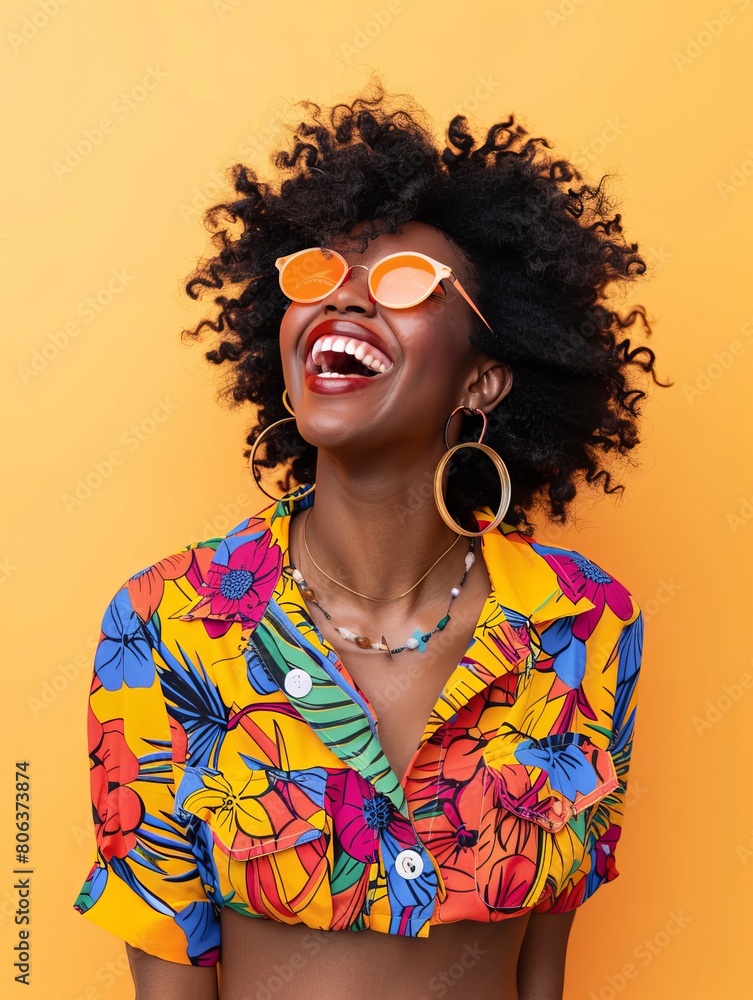 Close up portrait of a woman laughing Close up portrait of a woman laughing