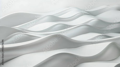 White abstract wavy background. 3d rendering, 3d illustration.