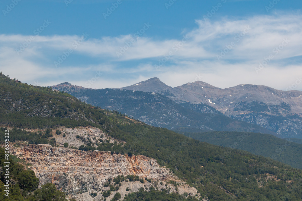 Panoramic view on mountains near Dim Cave, Alanya