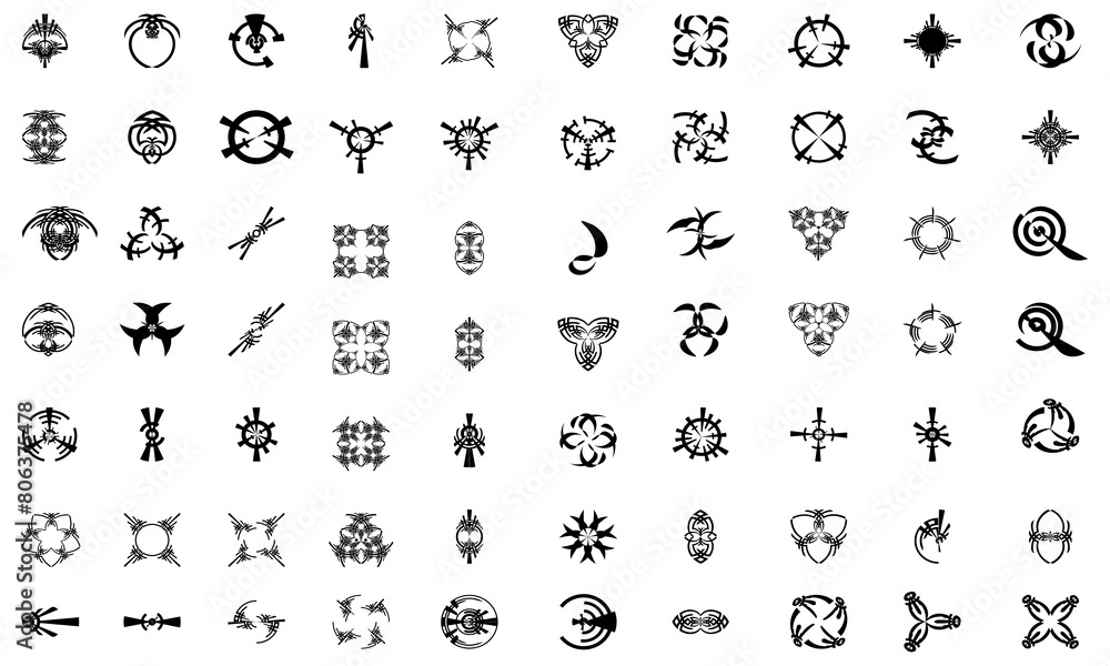 Energy symbol icon bundle