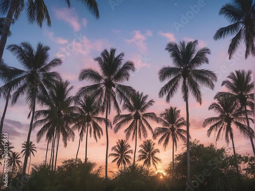 palm trees at sunset