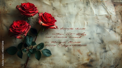 A beautiful single Letter written with roses isolated on a plain background. photo